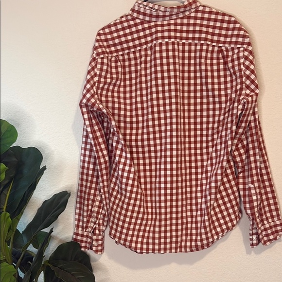 JCrew Men's brown and white Checkered Shirt long sleeve button up shirt - Picture 4 of 4